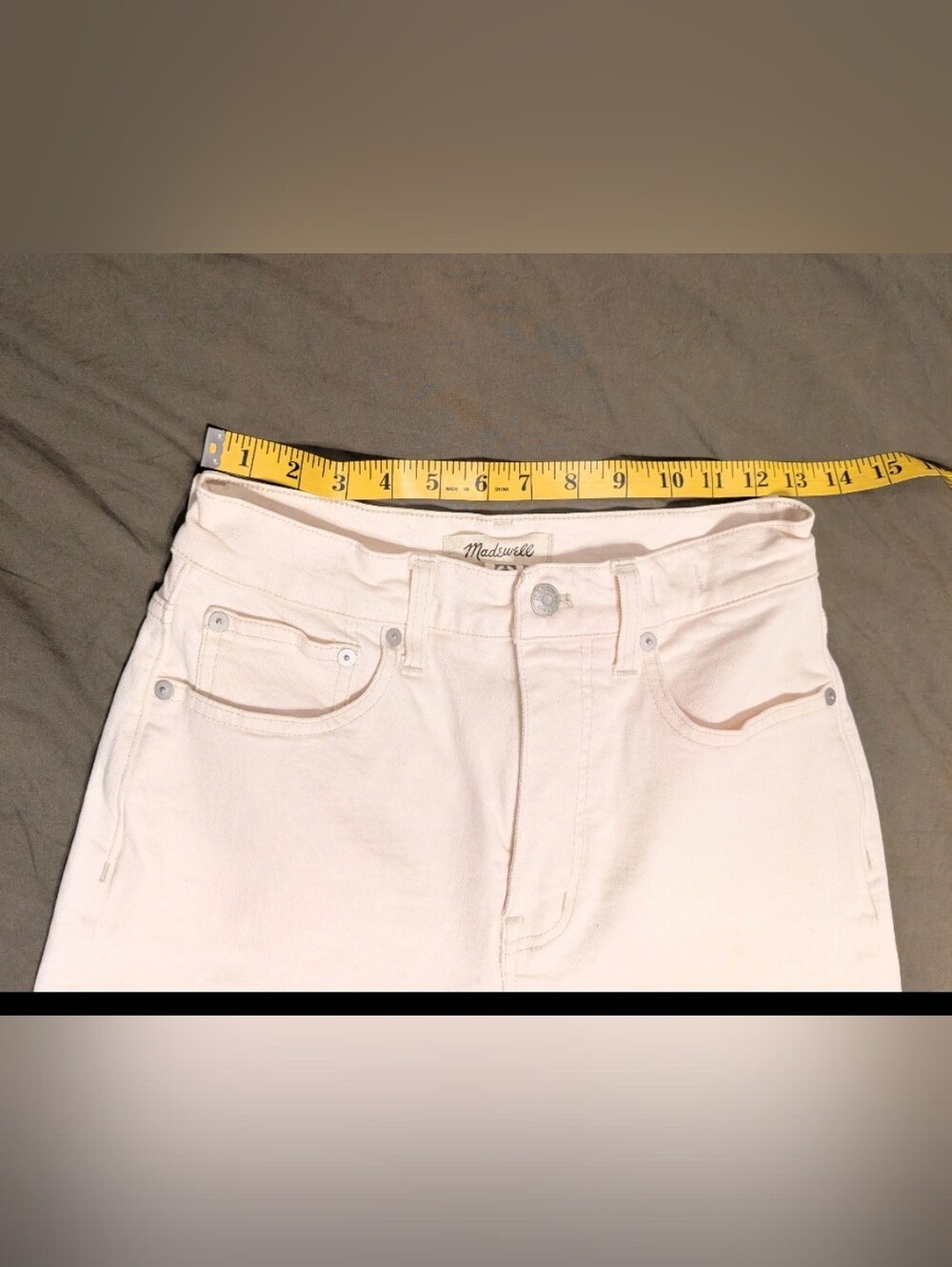 Madewell High-Rise 90s Straight Jeans, Size 26, Cream Color - Picture 4 of 11